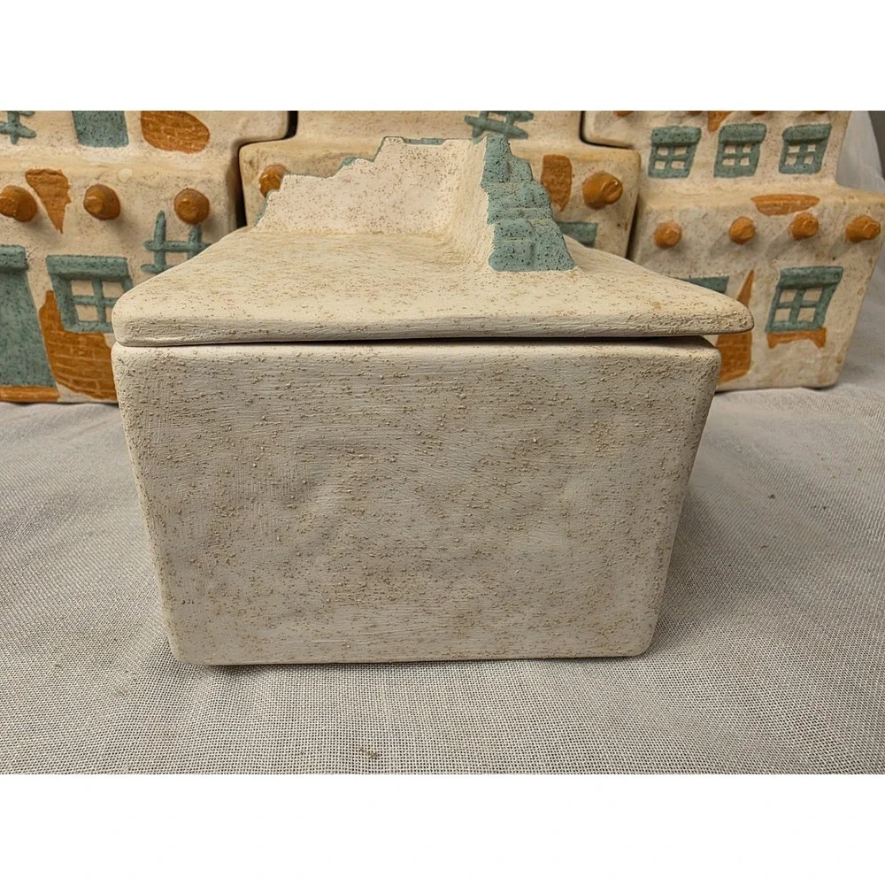 Vintage 4pc Southwest Pueblo‎ Adobe Kitchen Pottery Canisters